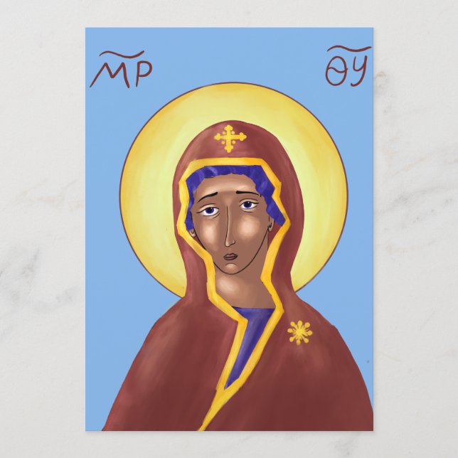 Tarjeta de iconos de Papel de la Madre de Dios (Anverso)