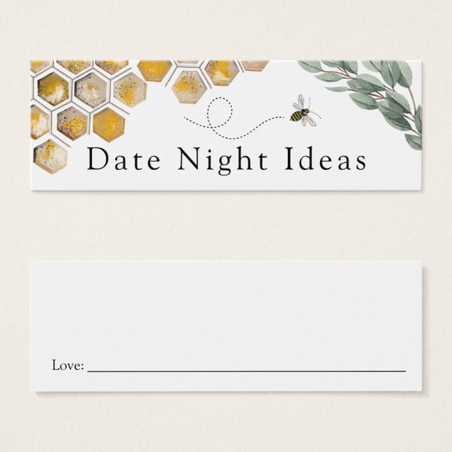 Tarjeta de Idea de la Noche de Abeja y Eucalyptus (Anverso y reverso)