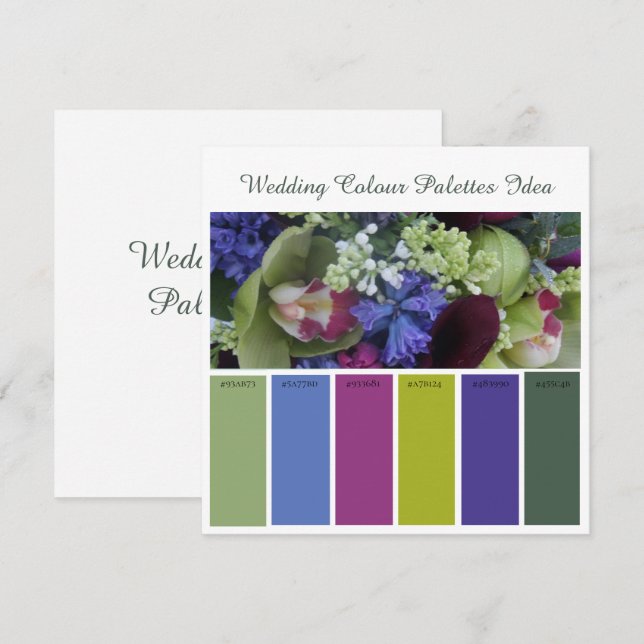 Tarjeta de Idea de Paletas de Color boda (Anverso / Reverso)