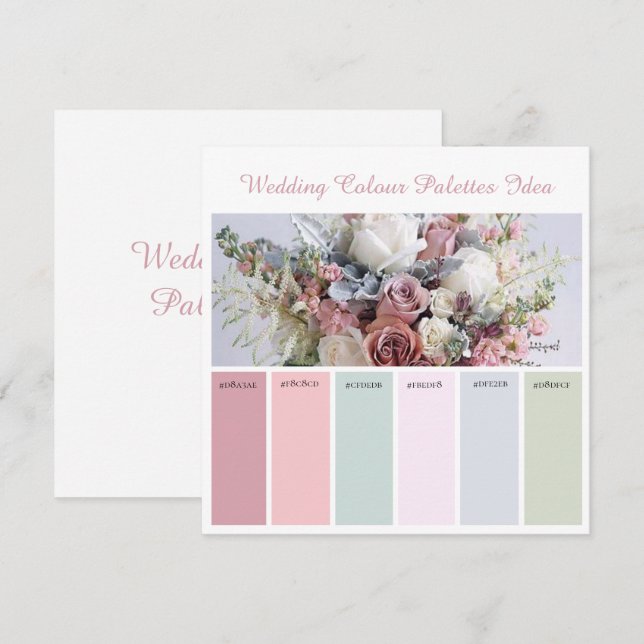 Tarjeta de Idea de Paletas de Color boda (Anverso / Reverso)