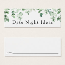 Tarjeta de Idea Noche Eucalyptus y Greenery Date