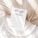 Tarjeta de ideas de boda con fecha y noche<br><div class="desc">Tarjetas de idea de la noche para la pareja recién casada. Un diseño clásico y elegante que se puede utilizar en la ducha nupcial,  en las fiestas de soltera y en el día del boda. ELLE PPW 551</div>