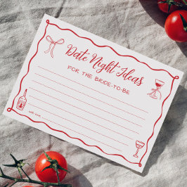 Tarjeta de ideas de la noche de novias con regalo