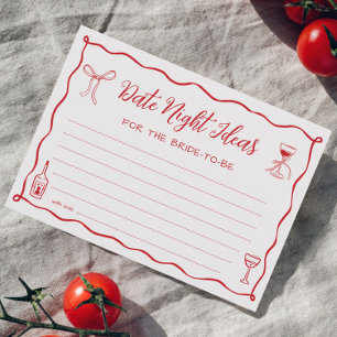 Tarjeta de ideas de la noche de novias con regalo