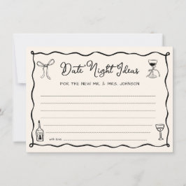 Tarjeta de ideas de noche con Boda de mano negra d