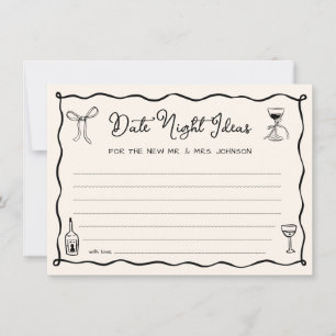 Tarjeta de ideas de noche con Boda de mano negra d