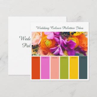Tarjeta de ideas de paletas de colores de boda