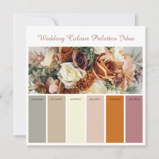 Tarjeta de ideas de paletas de colores para bodas