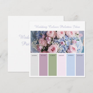 Tarjeta de ideas de paletas de colores para bodas