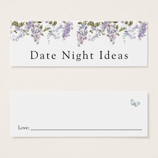 Tarjeta de ideas nocturna Lavender y Lilacs (Anverso y reverso)