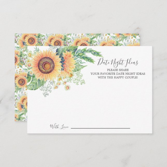 Tarjeta de Ideas Nocturnas del Sunflower Garden (Anverso / Reverso)