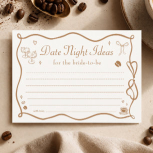 Tarjeta de ideas para noche de cita de despedida d
