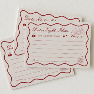 Tarjeta de ideas para noche de cita en ducha nupci