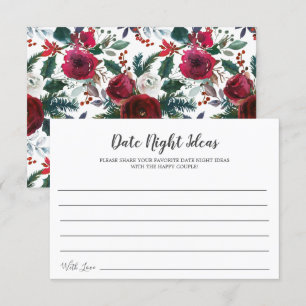 Tarjeta de ideas para Noche Noche con Floral en Bl