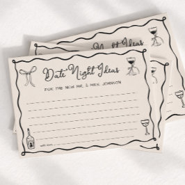 Tarjeta de ideas para una noche de cita de boda di