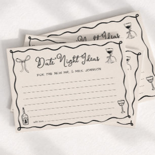 Tarjeta de ideas para una noche de cita de boda di