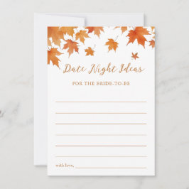 Tarjeta de ideas para una noche de cita en la duch