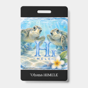 Tarjeta De Identificación ʻOhana HIMELE Insignia Honu Tortuga Marina 