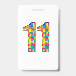 Tarjeta De Identificación 11.º Autismo De Cumpleaños Inserción Para Niño Chi