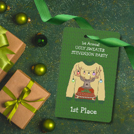 Tarjeta De Identificación 1.ᵉʳ Lugar Navidades suéteres atractivos