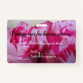 Tarjeta De Identificación 2024 JW asamblea TJ rosas personaliza
