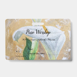 Tarjeta De Identificación 2025 Pure Worship acrylics customize text