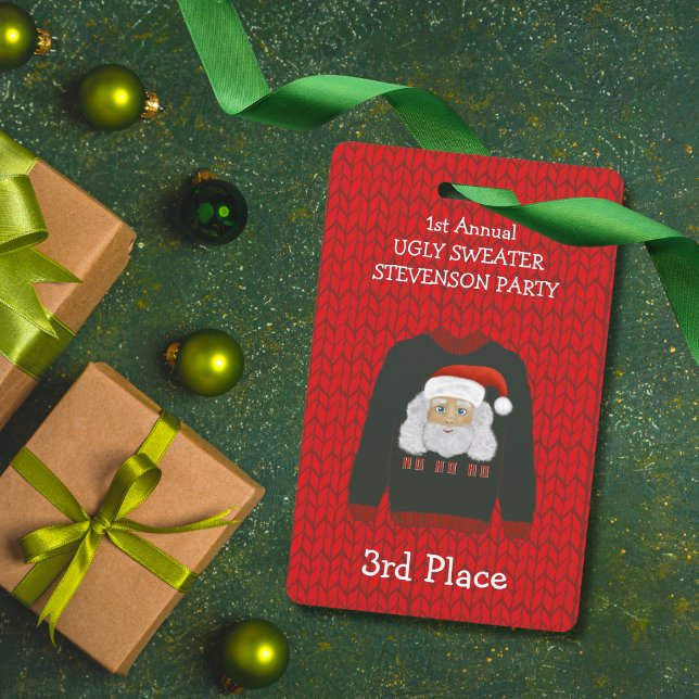 Tarjeta De Identificación 3.ª insignia ganadora del Fiesta Santa Ugly Sweate (Subido por el creador)