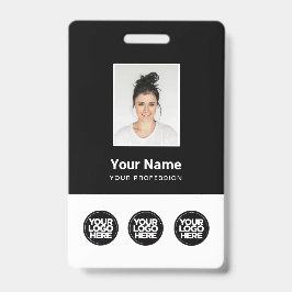 Tarjeta De Identificación 3 Fotografía de varios logotipos para empleados, c