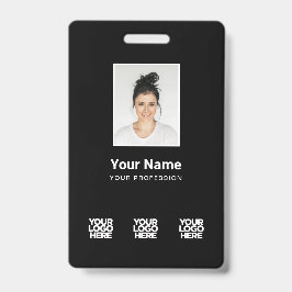 Tarjeta De Identificación 3 Logotipos Múltiples Foto del Empleado, Código de