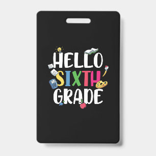 Tarjeta De Identificación 6.º Grado Docente Hola 6º Grado