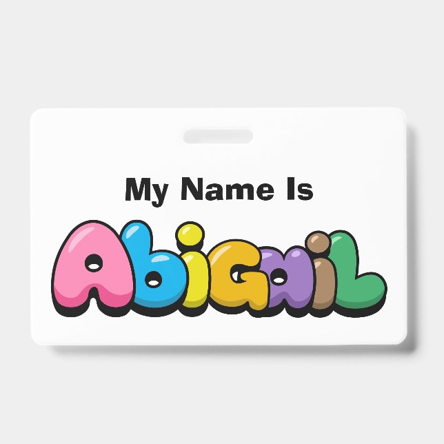Tarjeta De Identificación Abigail (Parte frontal)