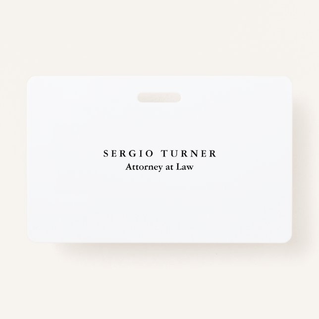 Tarjeta De Identificación Abogado Minimalista y sin cargos (Anverso)