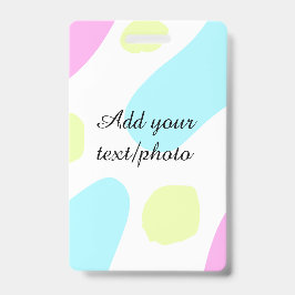 Tarjeta De Identificación Abstract geometric shapes pastel add name photo ba