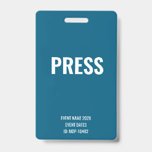 Tarjeta De Identificación Acceso a Medios de Prensa Personalizado Festival d