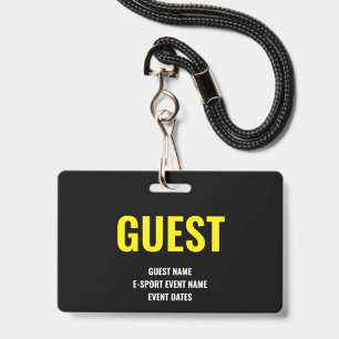Tarjeta De Identificación Acceso de invitado personalizado minimalista E-Spo