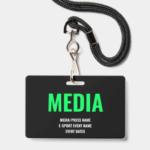 Tarjeta De Identificación Acceso de Prensa de Medios Personalizados Minimali