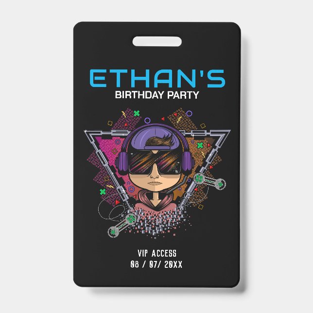 Tarjeta De Identificación Acceso VIP a la fiesta de cumpleaños (Parte frontal)