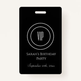 Tarjeta De Identificación Acceso VIP de la fiesta de cumpleaños de la Moda b