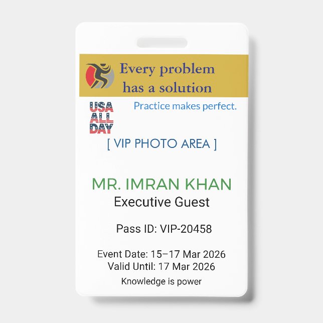 Tarjeta De Identificación Access Badge Identification | Conference_update (Anverso)