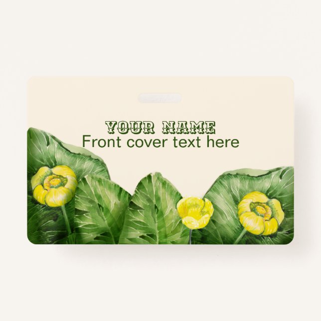 Tarjeta De Identificación acuarela amarilla (Anverso)