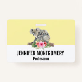 Tarjeta De Identificación Acuarela Koala Bears Cuece Mamá Y Bebé