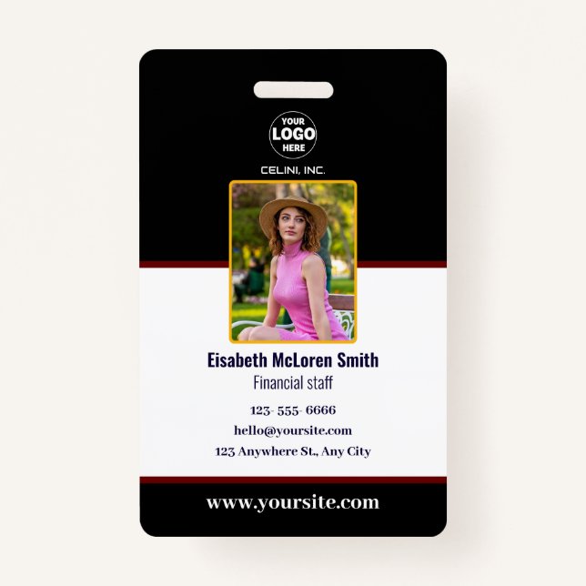 Tarjeta De Identificación Adagio profesional de BlackSecurity: Photo & Compa (Anverso)