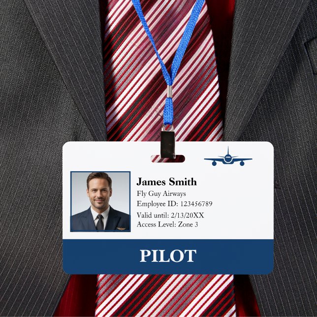Tarjeta De Identificación Aeronave piloto de identificación fotográfica de c (Front )