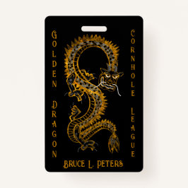 Tarjeta De Identificación Afiliación a la Black Gray Gold Dragon Cornhole
