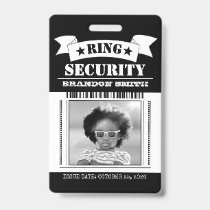 Tarjeta De Identificación Agente de seguridad de Ring identificación fotográ