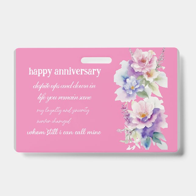 Tarjeta De Identificación agradecimiento por cumpleaños y aniversario (Parte frontal)