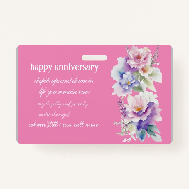 Tarjeta De Identificación agradecimiento por cumpleaños y aniversario (Anverso)