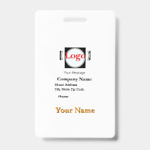 Tarjeta De Identificación Agregar nombre y empresa 