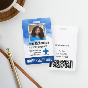 Tarjeta De Identificación Aide de salud en el hogar / ID de foto de asistent