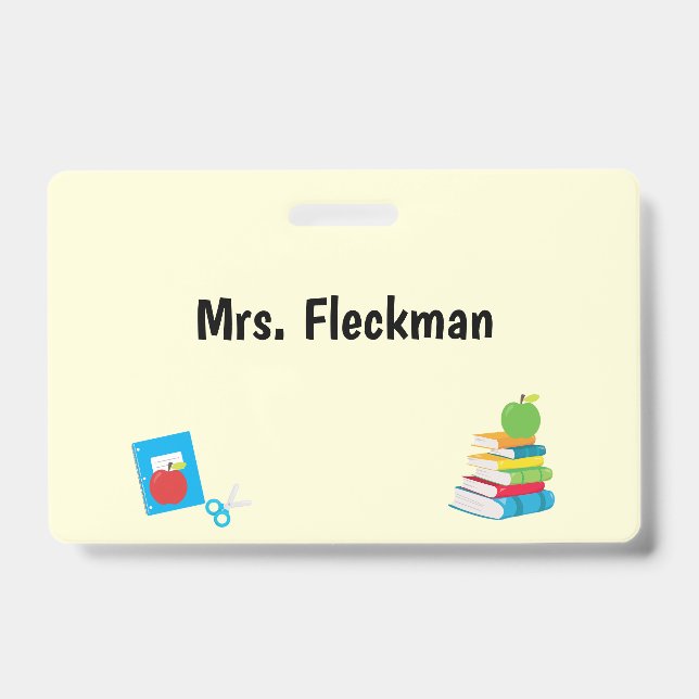 Tarjeta De Identificación Aide docente de suministros escolares (Parte frontal)